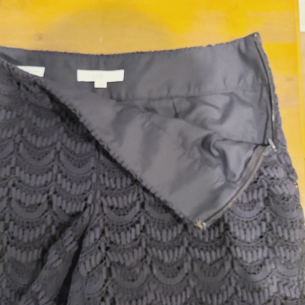 Loft Navy Lace Tiered Riveria Shorts